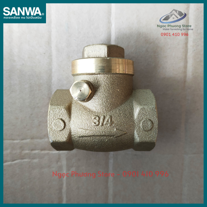 Van 1 chiều lá lật thân đồng Sanwa nhập khẩu Phi 21mm, Phi 27mm, Phi 34mm