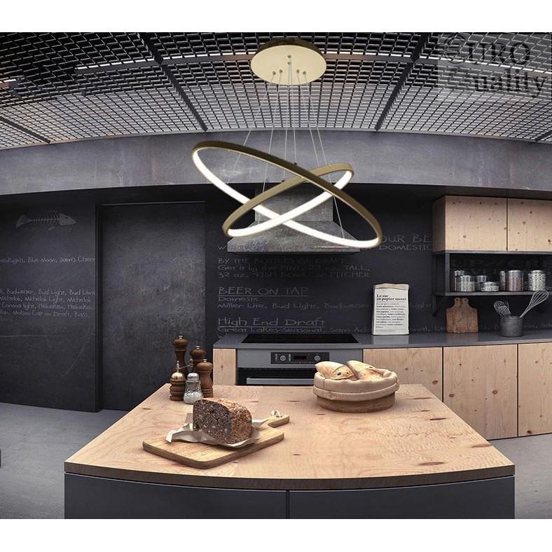 Đèn trần trang trí, đèn thả trần hình vòng cung 3 tầng cao cấp Euro Quality