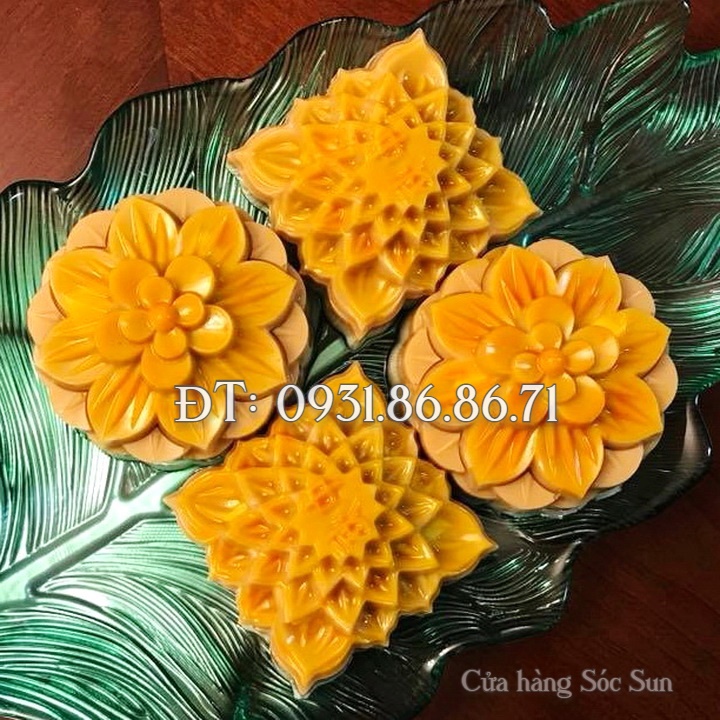 Bộ khuôn rau câu trung thu loại 10 cm màu hồng - Mã số 1042
