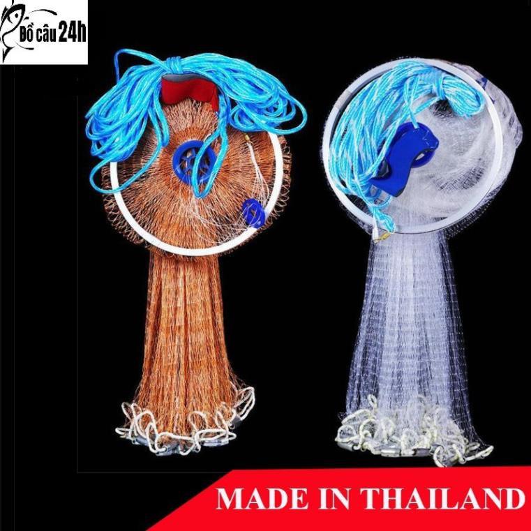 Siêu rẻ- Chài Bắt Cá Dạng Đĩa Rút Thái Lan Chất Liệu Dù Và Cước