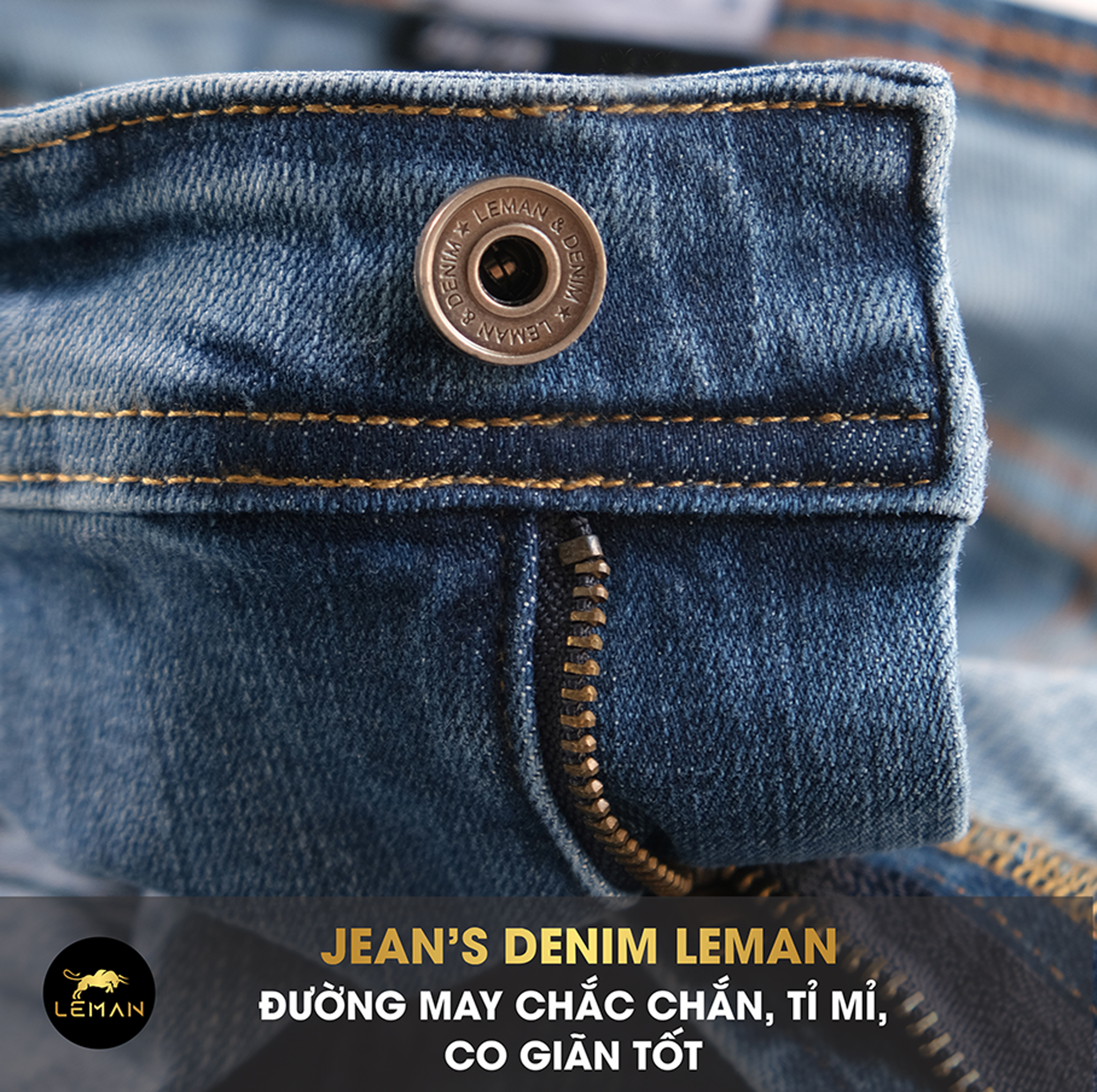 Quần Short Jean nam Leman xanh trơn JL07 - Slim straight Form