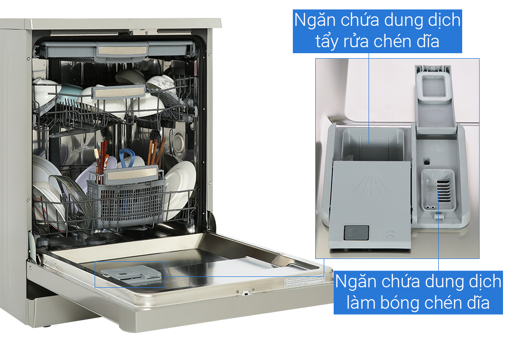 Máy rửa chén Hafele HDW-F60C/ 533.23.200 - Trọng tải rửa 15 bộ đồ ăn Châu Âu- Sản xuất Thổ Nhĩ Kỳ - Rửa nửa tải - Hàng chính hãng