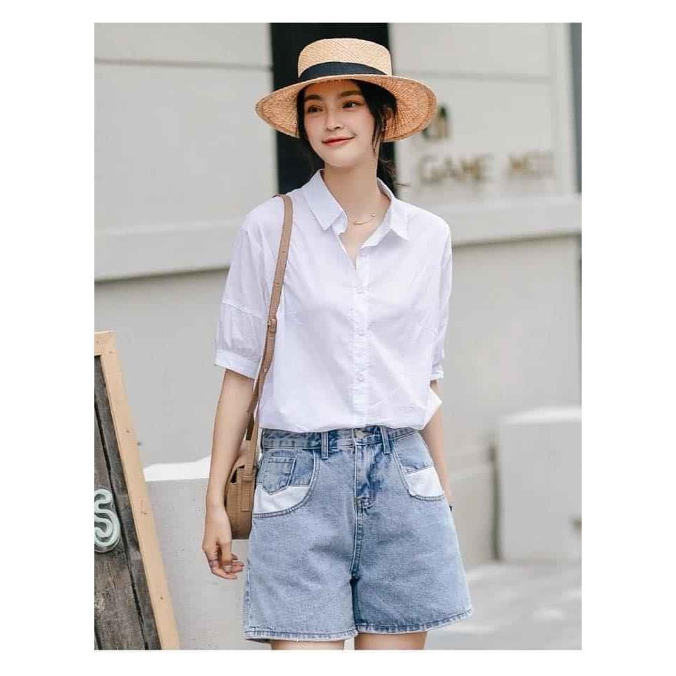 Áo sơ mi nữ tay bồng - Vải tơ ý cao cấp mềm mịn - phong cách Hàn quốc thanh lịch và quyến rũ
