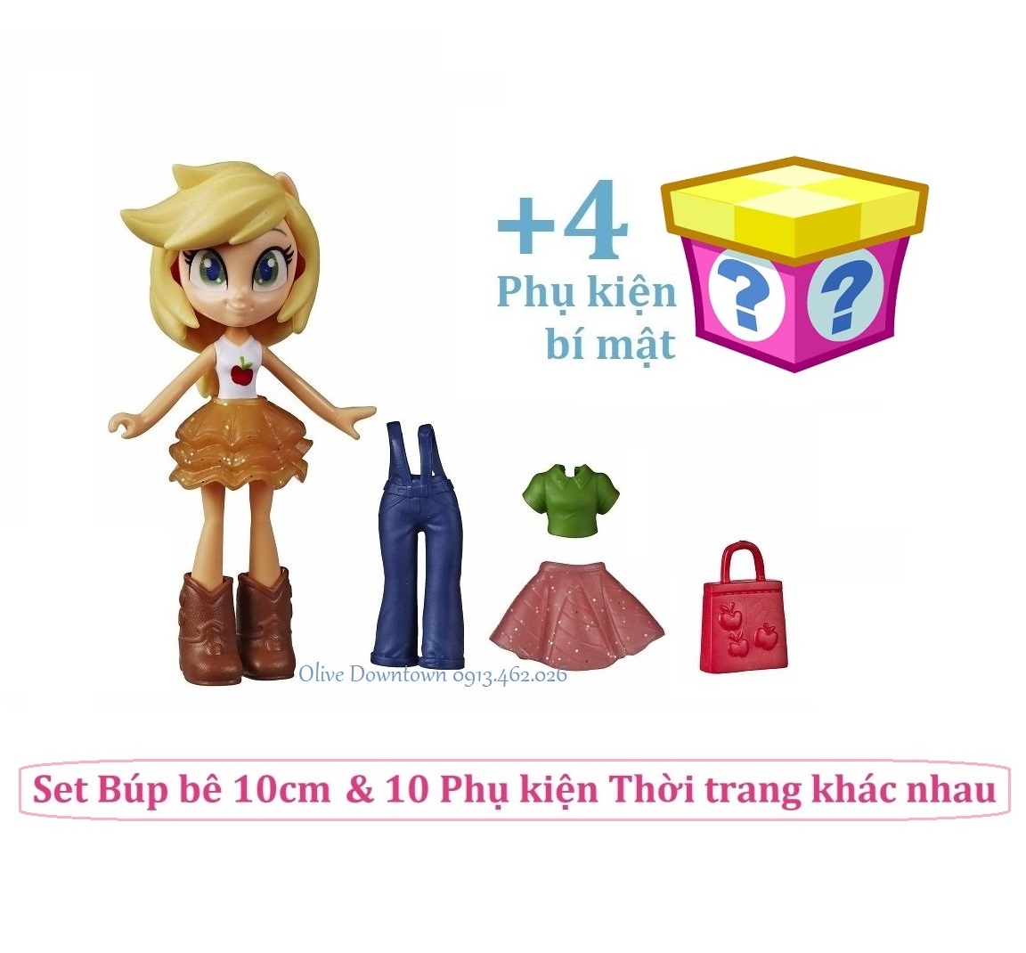 Set Búp bê 10cm kèm 10 món Phụ kiện Thời trang khác nhau - Búp bê tóc vàng