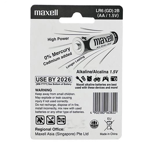 Vỉ 2 Pin AA Maxell Alkaline Longer Lasting Power