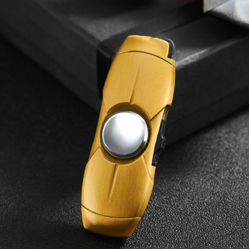 Bật Lửa Khè Gas Đá Rãnh Tay Con Quay Spinner 2in1 - Xài Gas (giao màu ngẫu nhiên)