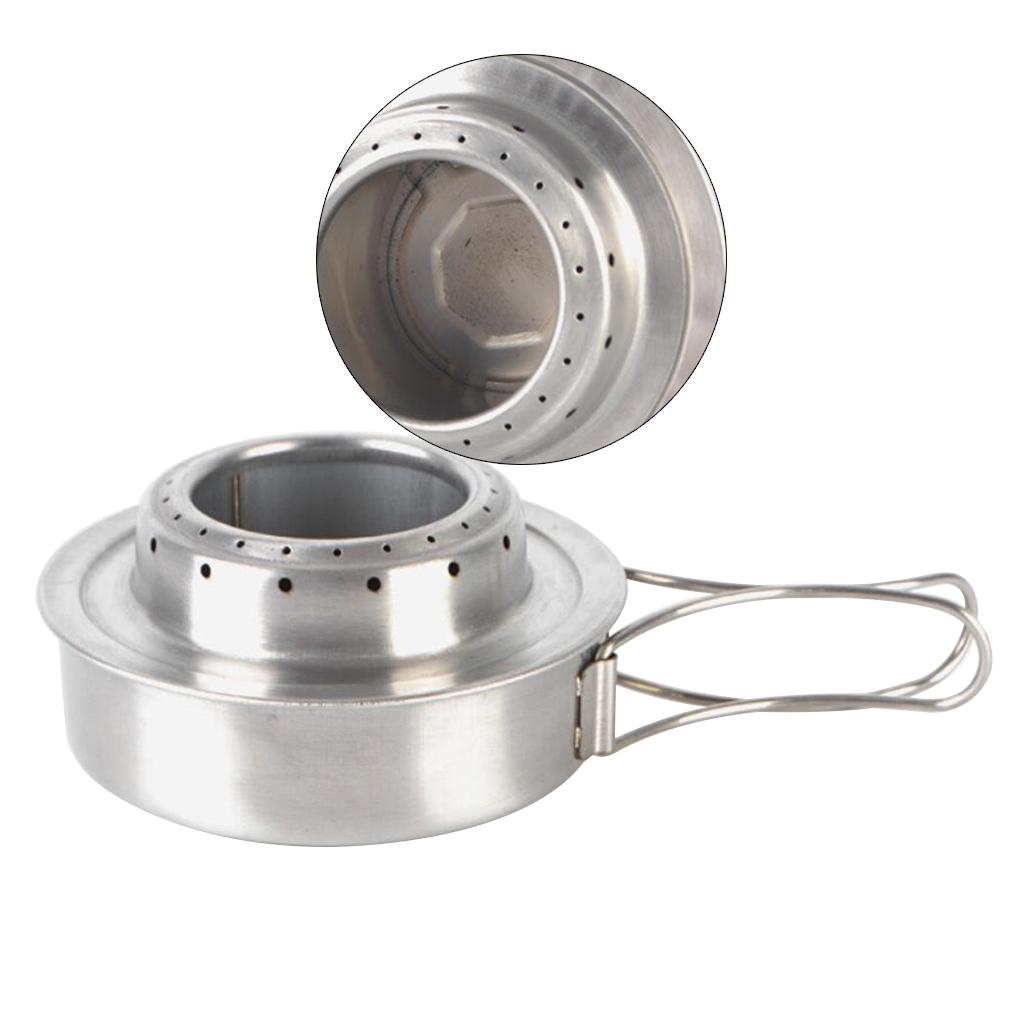 Stainless Steel Portable Alcohol Stove Outdoor Ultralight Burner Picnic