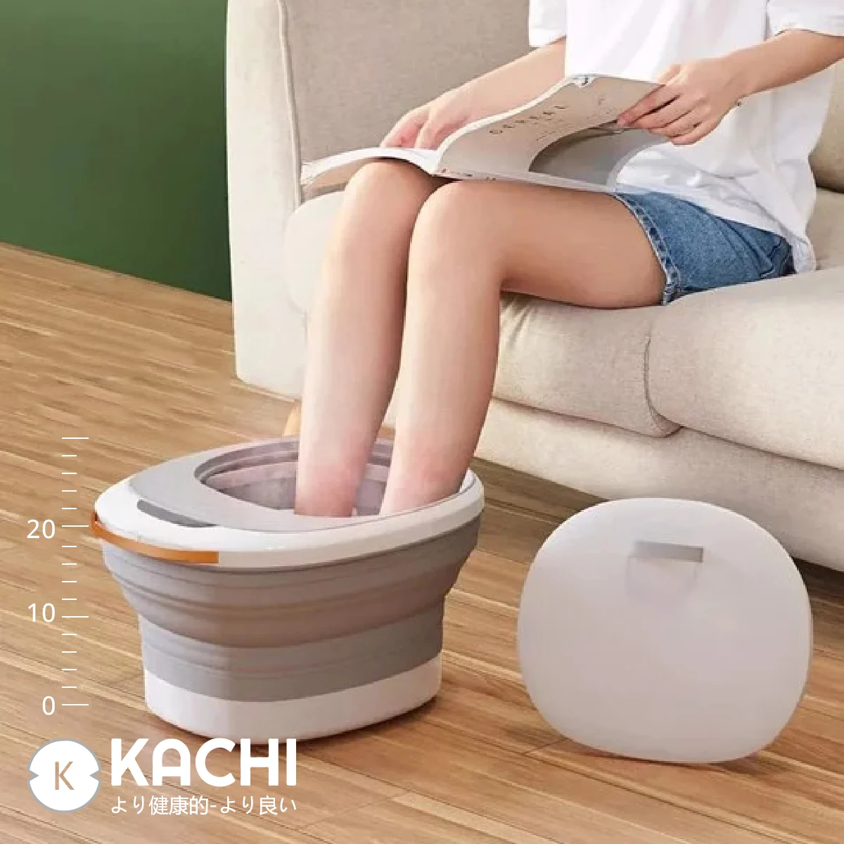 Bồn ngâm chân hồng ngoại massage xếp gọn Kachi MK344 - Hàng chính hãng