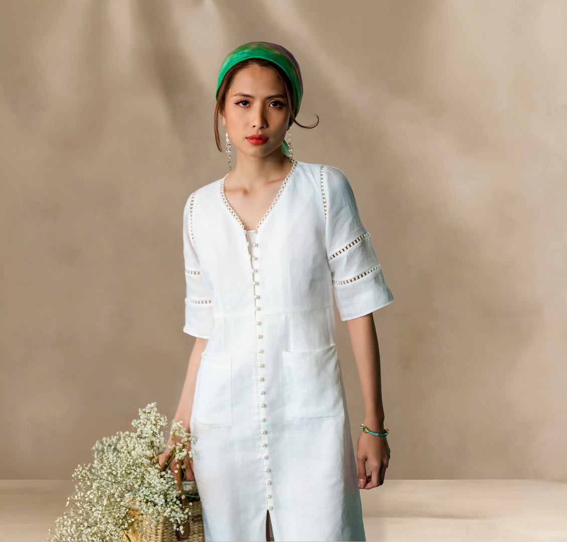 Đầm Suông Linen Sương DRE137 thời trang thiết kế Hity