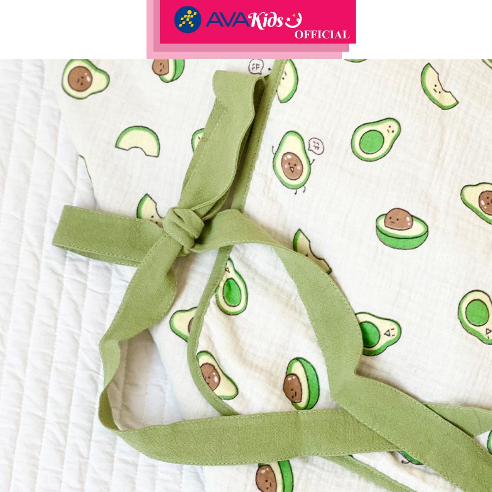 Khăn quấn cotton Bessla 70x70 cm - Quả bơ - Hàng Chính Hãng