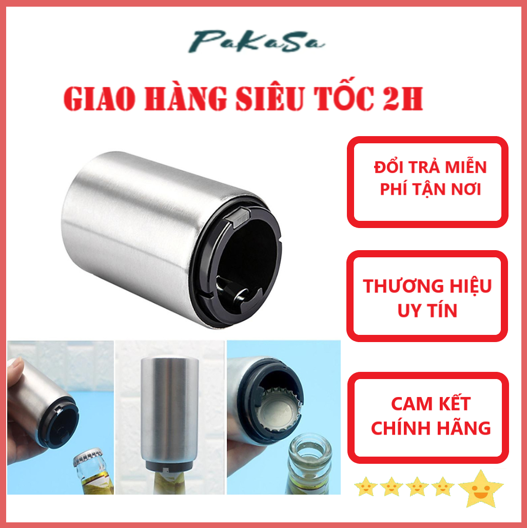 Dụng Cụ Khui Nắp Chai Bia , Nước Ngọt Từ Tính Chất Liệu Thép Không Gỉ PaKaSa - Hàng Chính Hãng