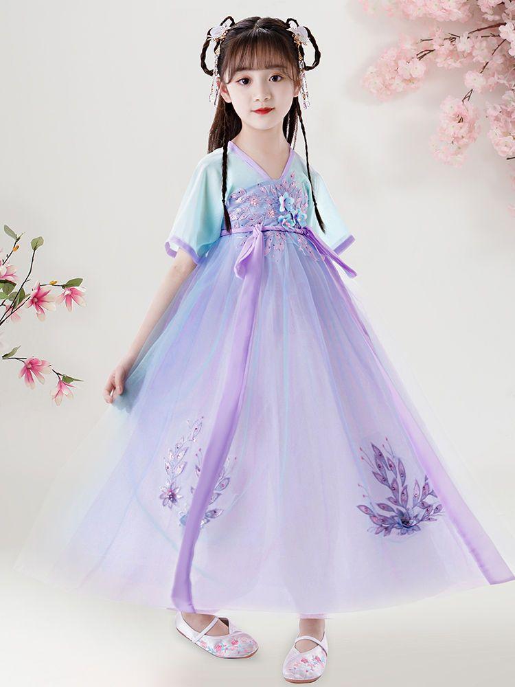 DONGSHOP Cô gái Hán phục nữ nhi cổ trang váy nàng tiên váy váy công chúa váy Trung Quốc phong cách siêu tiên mùa hè váy mùa hè