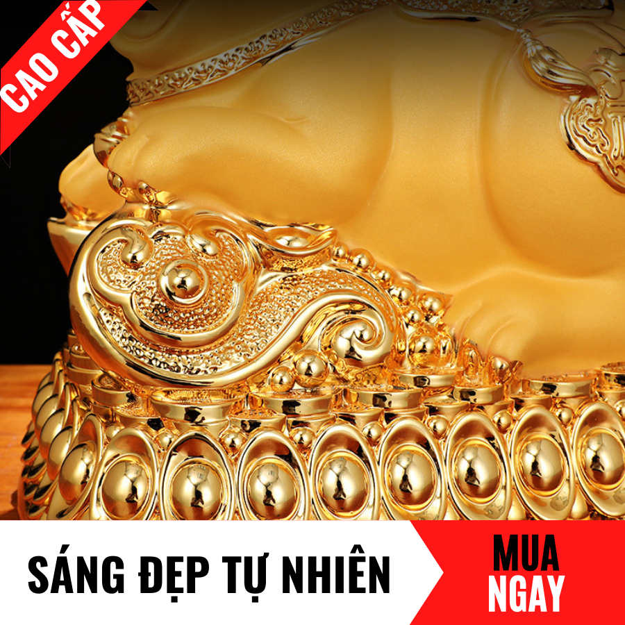 Tượng Thỏ Trang Trí Đựng Tiền Bằng Vàng Cát Mỹ Nghệ Cao 30cm