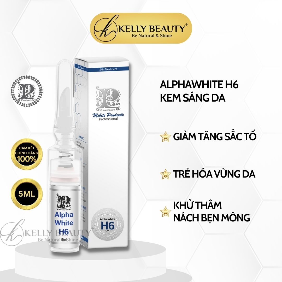 Kem Dưỡng Mibiti Prudente Alphawhite H6 - Cải Thiện Vùng Da Tăng Sắc Tố, Mờ Thâm Sạm Nám - Kelly Beauty