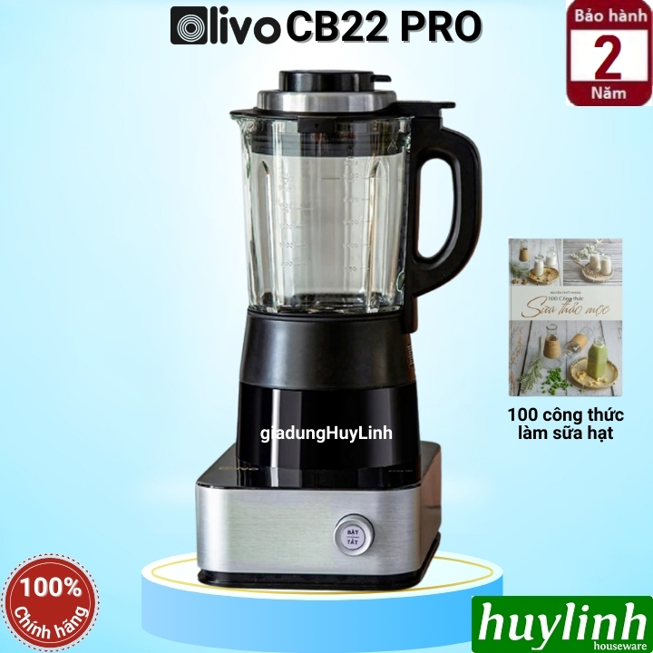 Máy Xay Nấu Cao Cấp OLIVO CB22 PRO - Độ Ồn Thấp Nhất - Chống Trào Tuyệt Đối - Vệ Sinh Khử Khuẩn - Thương Hiệu Mỹ - Hàng Chính Hãng