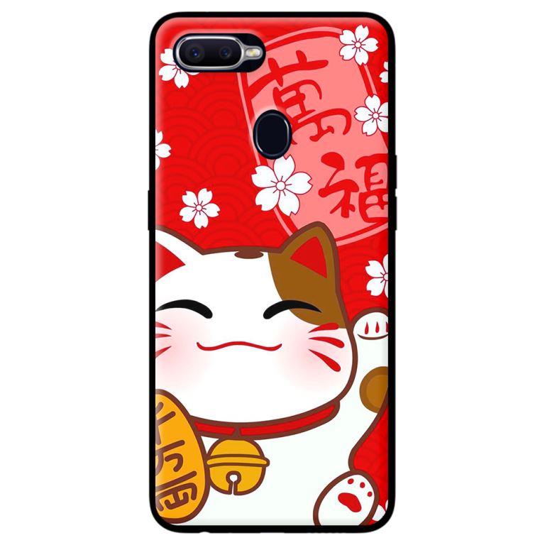 Ốp in cho Oppo F9 Mèo Cười - Hàng chính hãng
