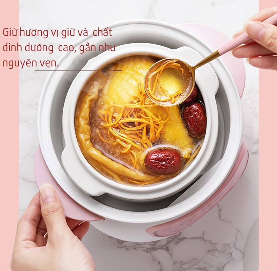 [Hàng chính hãng] Nồi Nấu Cháo Cho Bé SEKA GT68 - Nồi Hầm Cháo Chậm, Chưng Yến, Hầm Cách Thủy