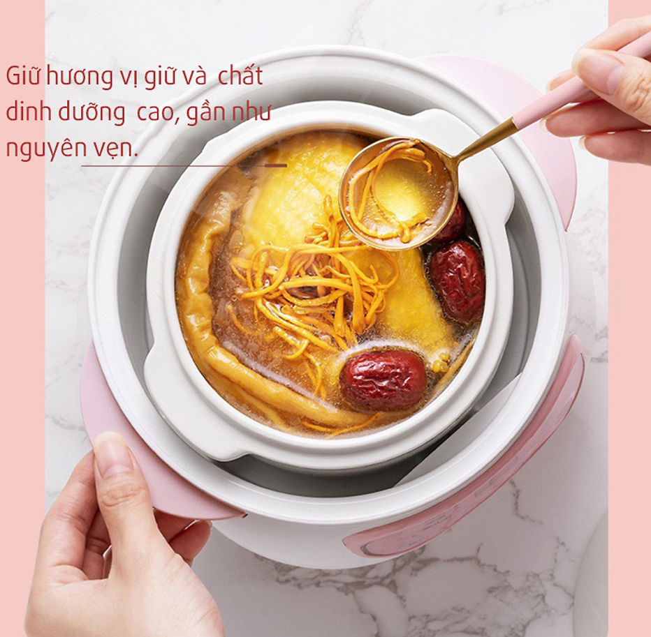 Nồi Nấu Chậm Cho Bé Ăn Dặm SEKA, Nồi Nấu Cháo Chậm, Chưng Yến Hấp Cách Thuỷ Cao Cấp