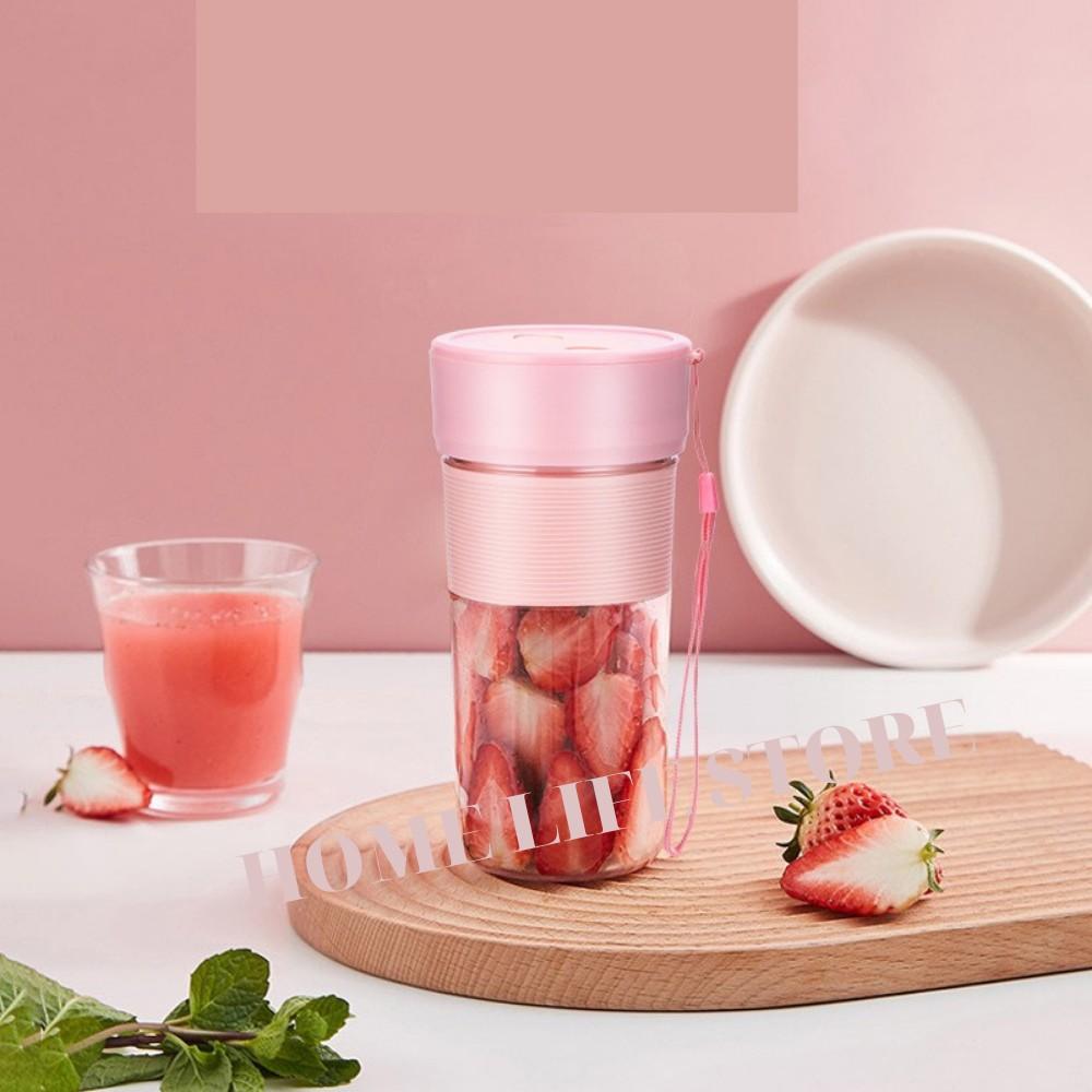 Máy Xay Sinh Tố Cầm Tay Portable Juice Blender 4 Lưỡi Dao Tiện Lợi Kèm Dây Sạc Tích Điện