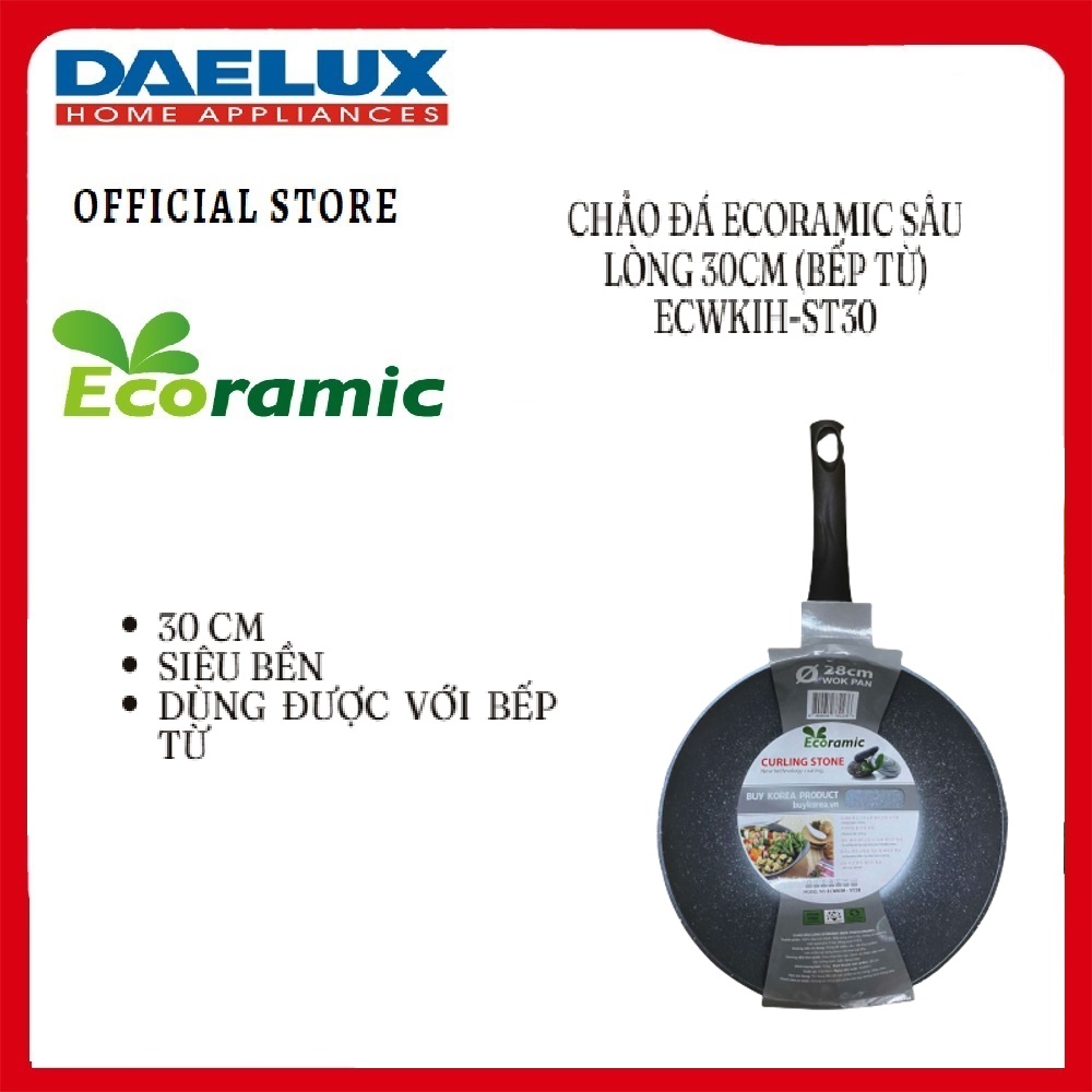 Chảo đá sâu lòng Ecoramic đấy từ 30cm (ECWKIH-ST30)