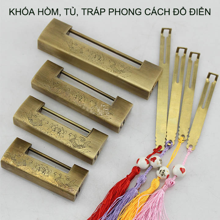 Khóa phong cách cổ điển, chuyên dùng cho hòm, tủ, tráp gỗ vintage