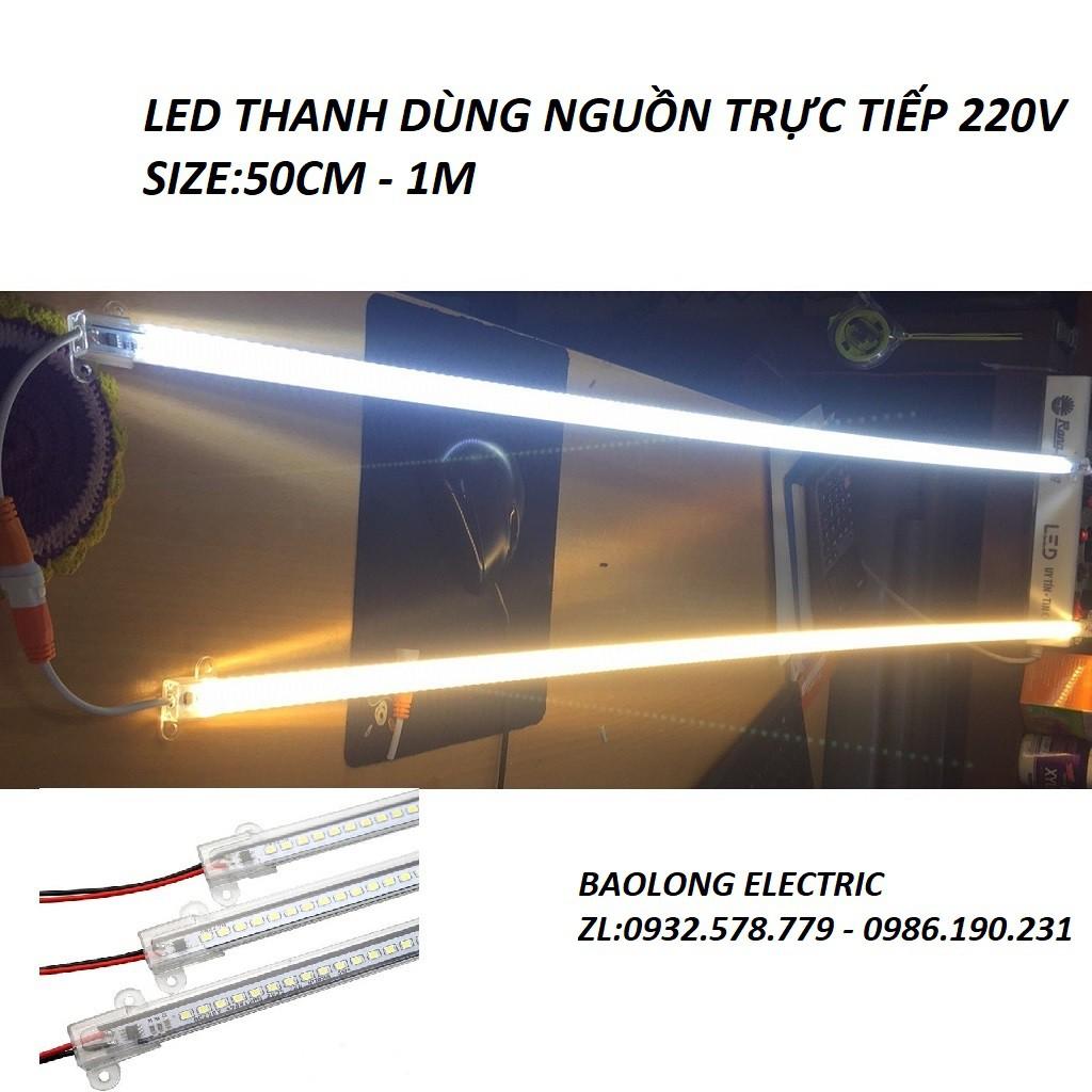 LED THANH ĐIỆN TRỰC TIẾP 220V DÀI 50CM VÀ 100CM