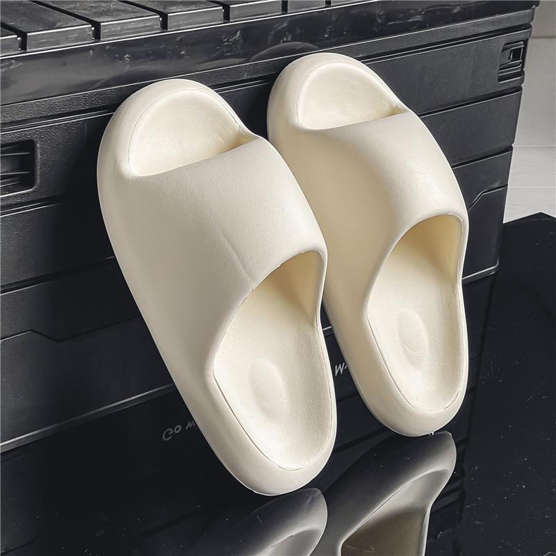 Dép Mùa Hè Nữ Nam 2023 Trong Nhà EVA Cao Đế Mềm Xu Hướng Trượt Đèn Giày Đi Biển Cặp Đôi Dép Đi Trong Nhà size Lớn Color: white Shoe Size: 42
