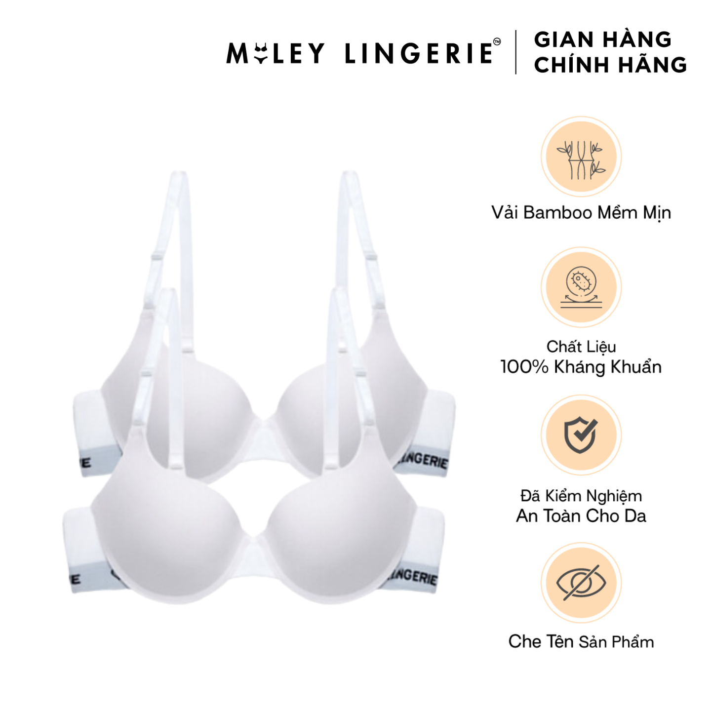 Combo 2 Áo Ngực Chất Vải Từ Thiên Nhiên Bamboo Miley Lingerie - BRB02001