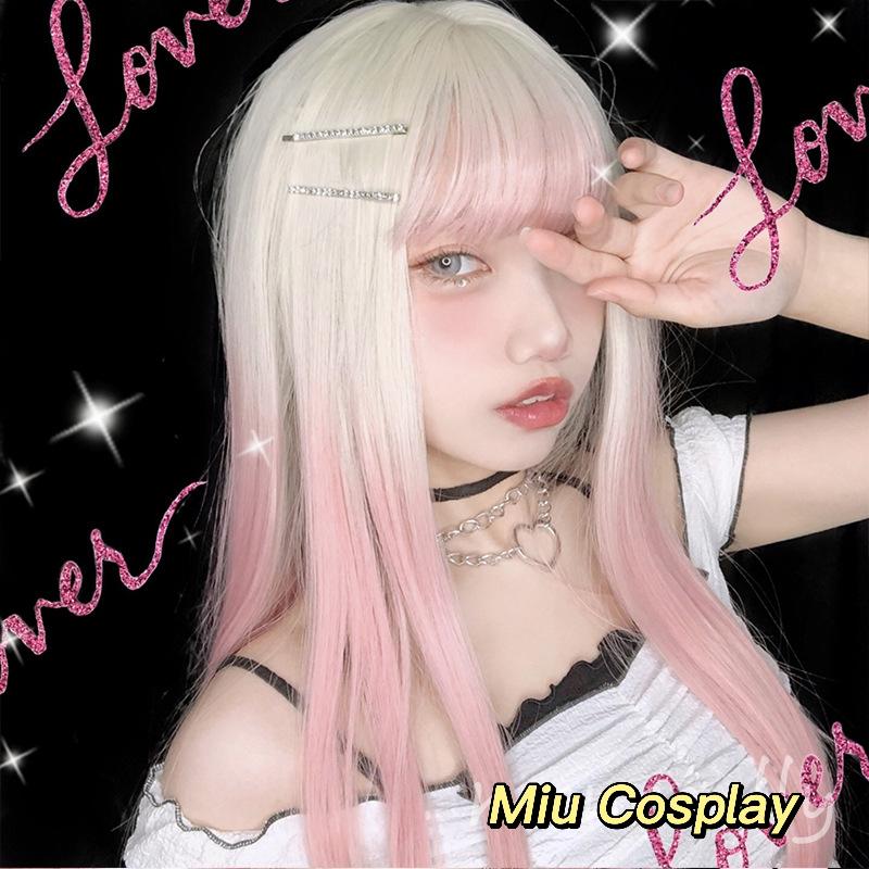 Wig/Tóc giả ombre thẳng hồng nữ sinh dễ thương - MZ102 nguyên đầu teen/lolita