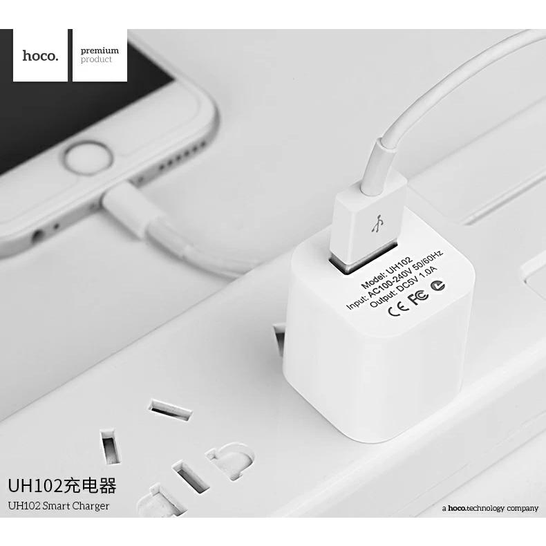 Củ sạc USB hàng chính hãng Hoco UH102, cốc sạc cho IP/Android