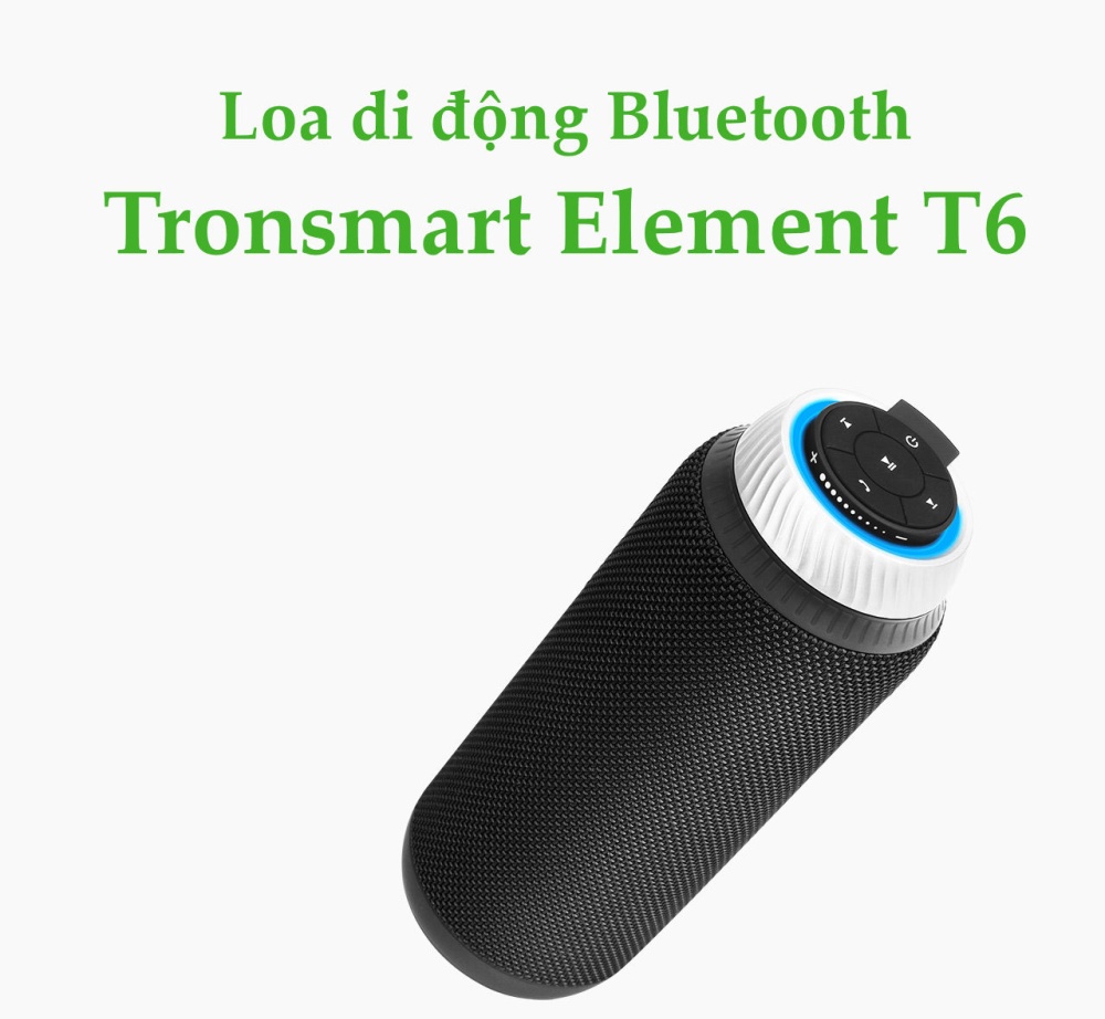 Loa di động không dây ngoài trời, âm thanh vòm 360 độ tích hợp Microphone Tronsmart Element T6 - hàng chính hãng