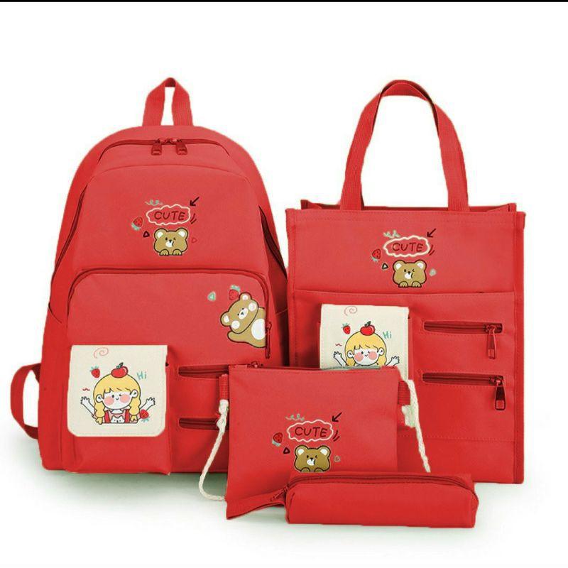 Set 4 món balo đi học sinh sinh viên cấp 1,2,3 - CUTE
