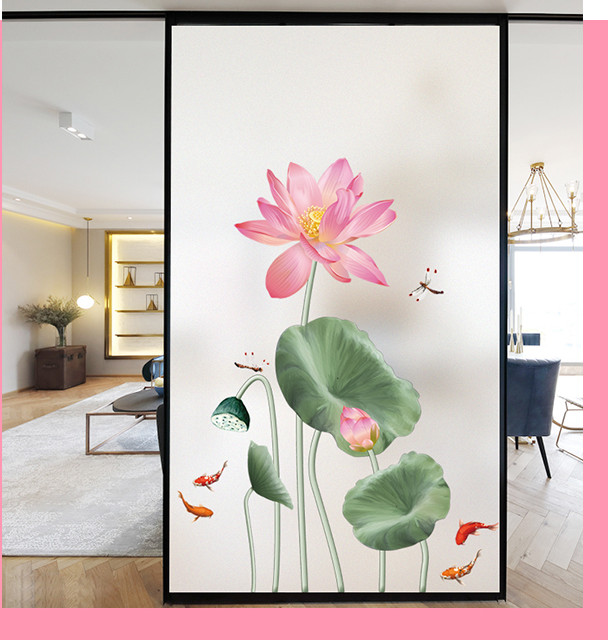 Decal dán tường tự dính-Sen phong thủy