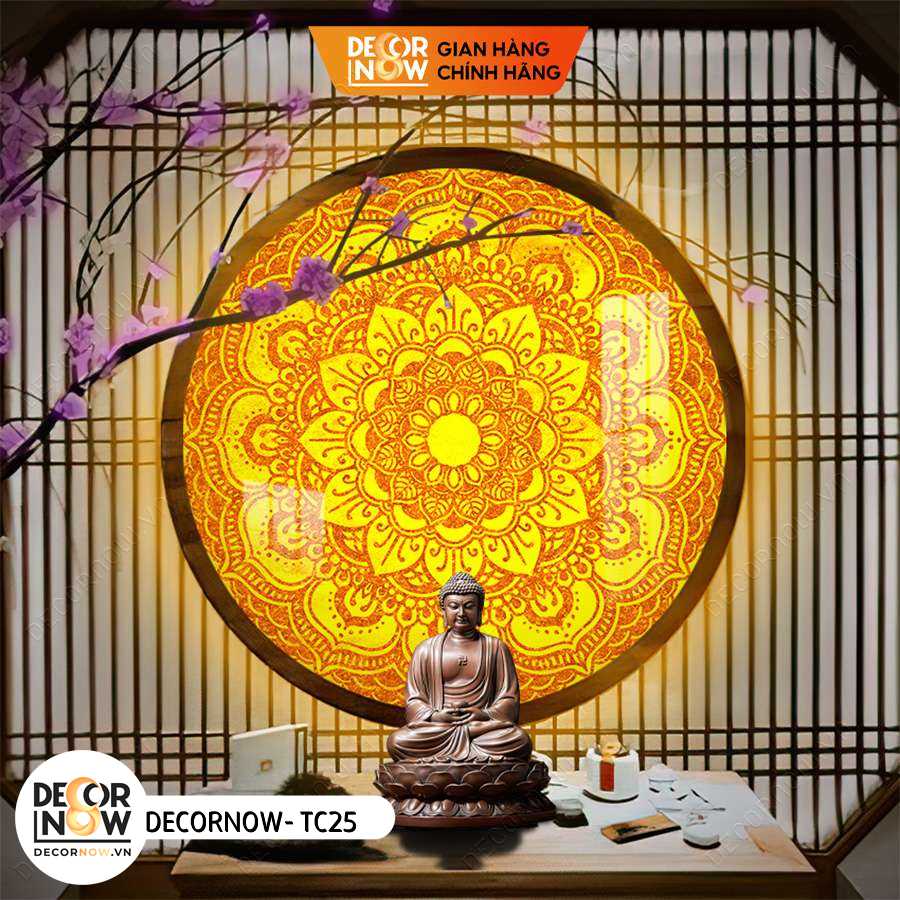 Đèn Hào Quang Phật In Tranh Trúc Chỉ DECORNOW 30,40 cm, Trang Trí Ban Thờ, Hào Quang Trúc Chỉ MANDALA DCN-TC25