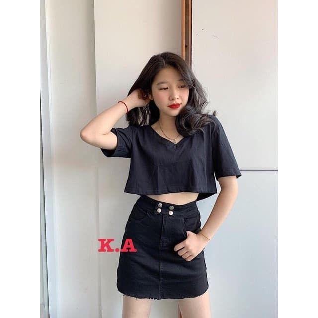 Áo Croptop Nữ Cổ Tim Trẻ Trung (kèm ảnh thật)