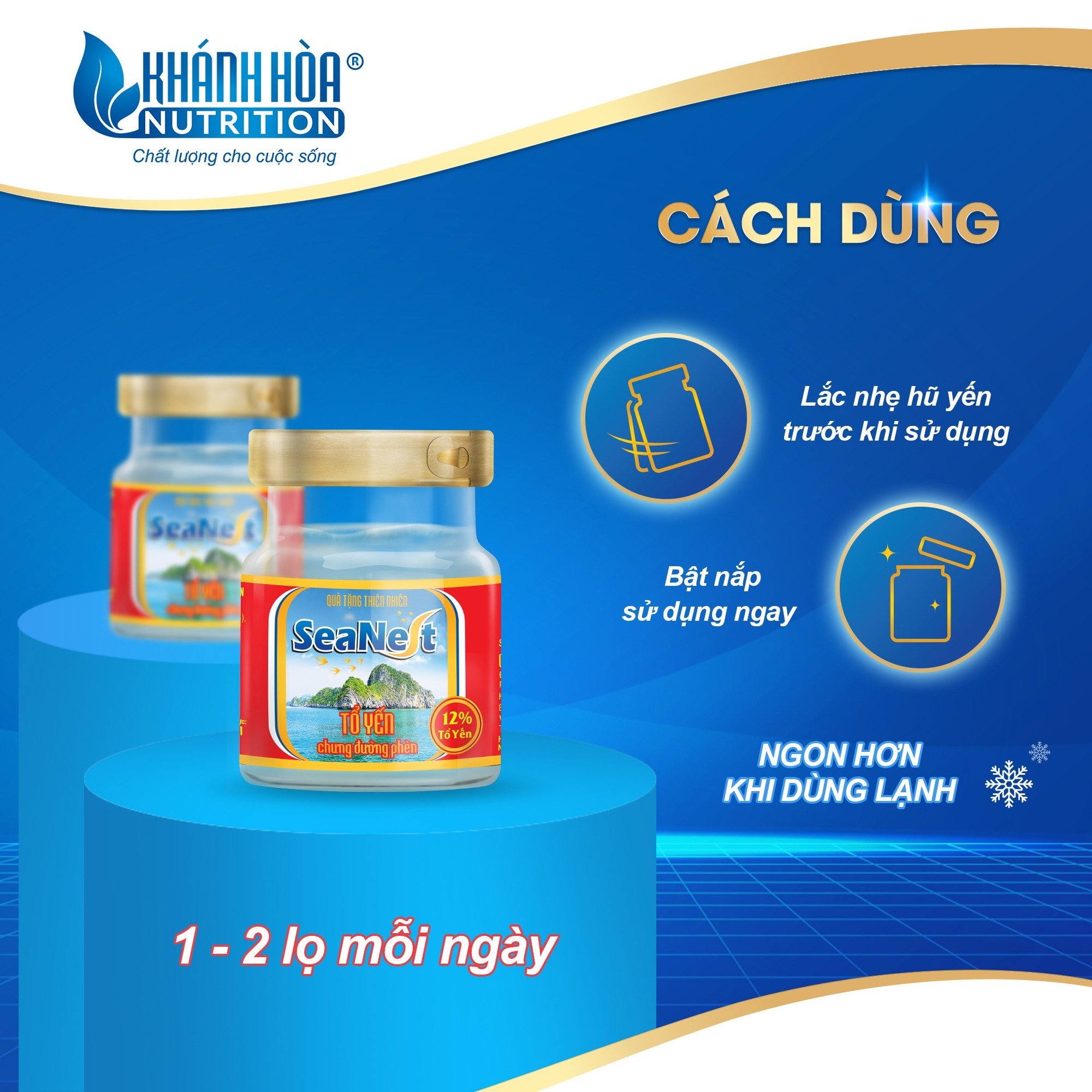 Tổ Yến 12% Chưng Đường Phèn Cao Cấp Khánh Hòa Nutrition – Lọ 70ml