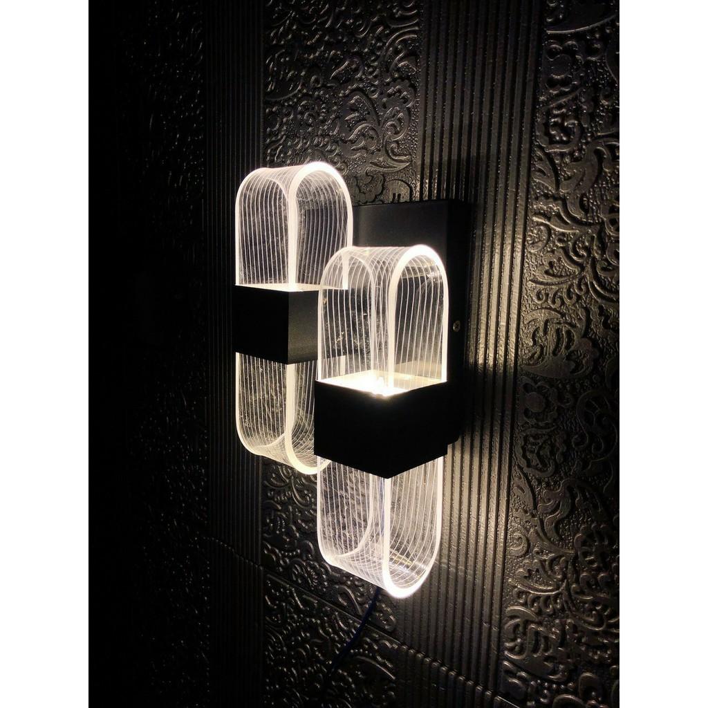 Đèn tường trang trí 3D ánh sáng 3 màu