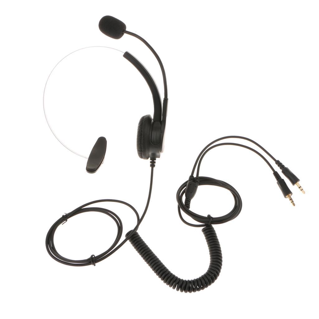 3.5mm Handsfree Insurance Call Center Noise Cancelling Headset w/ Micphone