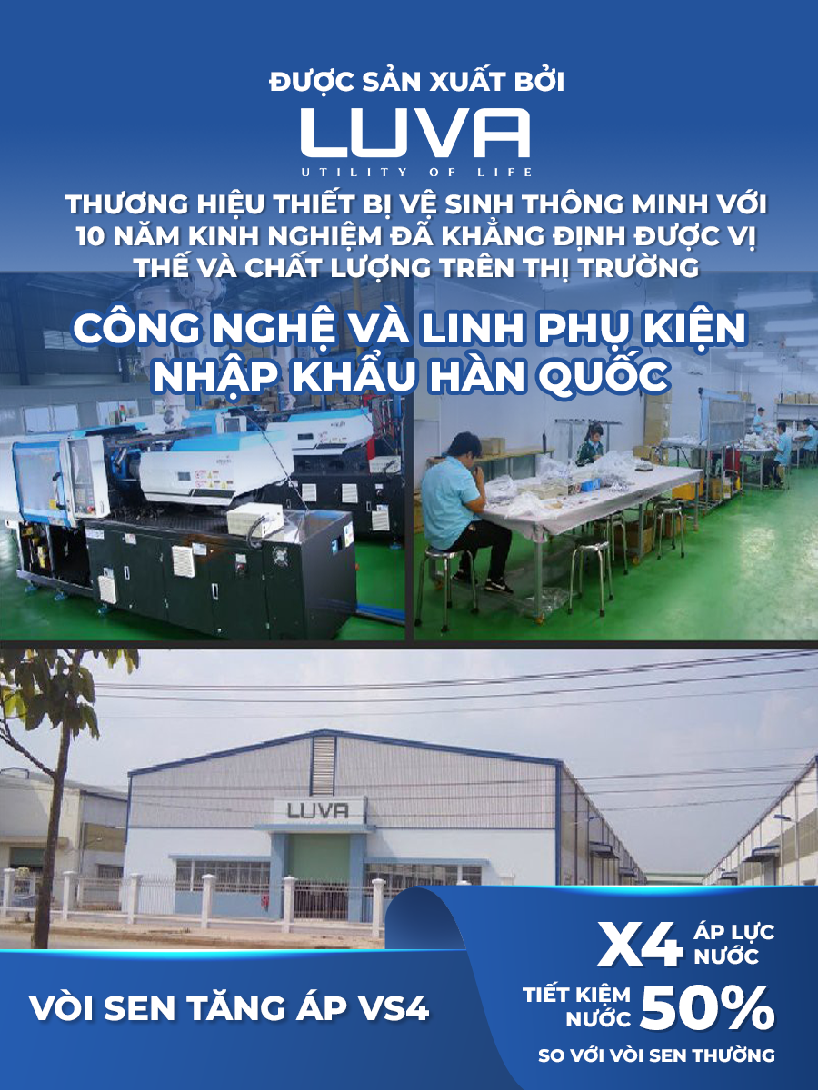 Vòi hoa sen tăng áp  Luva VS4, tăng áp lực nước, hàng chính hãng