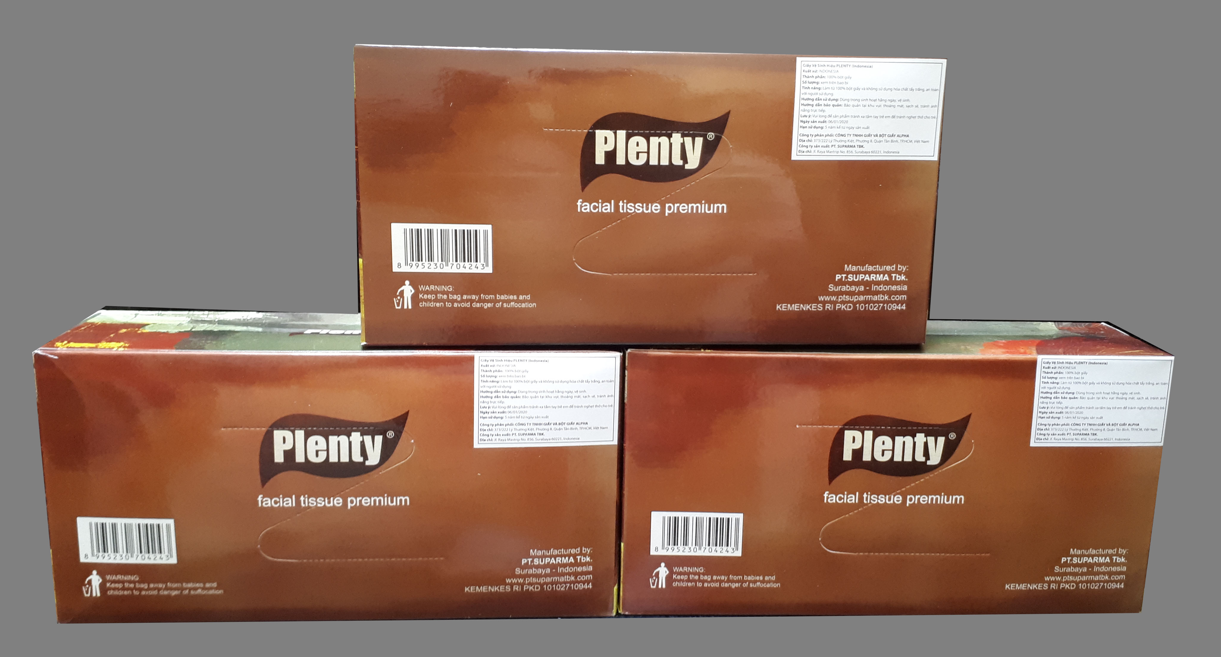 Combo 3 hộp Khăn Giấy Rút Cao Cấp PLENTY 3 Lớp 120 Tờ/hộp