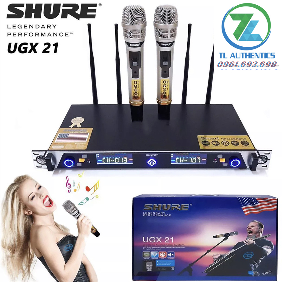 Micro không dây  UGX 21 hàng chính hãng thế hệ 2024,tặng kèm bộ sạc pin + 4 pin 1200mah bảo hành 6 tháng