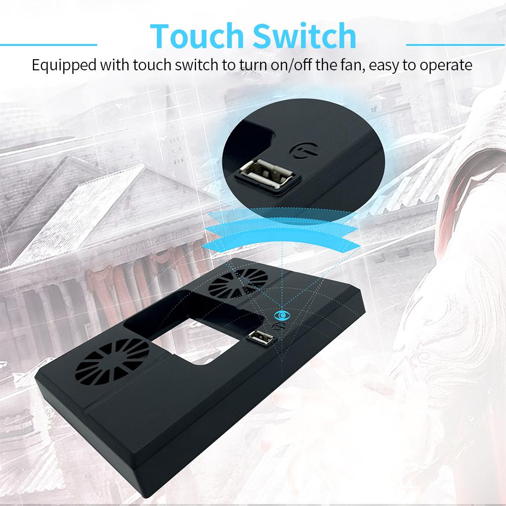Game Console Cooling Fan with 2 High-speed Cooling Fans Touch Switch USB Interface Low Noise for Xbox Series X