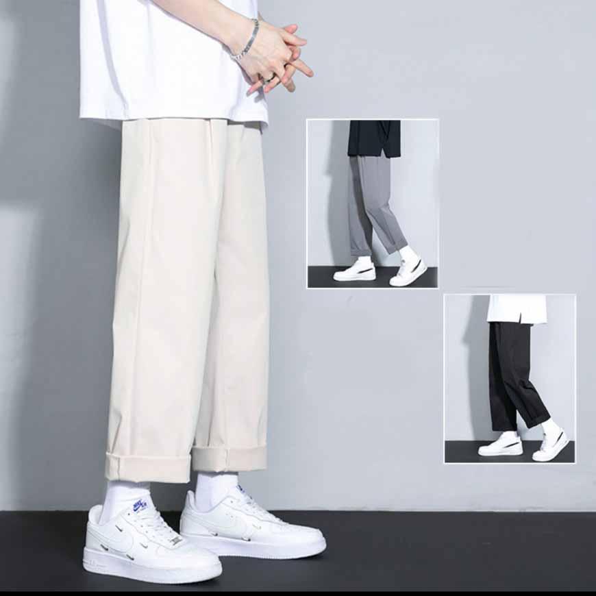 Quần Jogger Baggy Dáng Suông Dài - Chất Vải Kaki Kiểu Thể Thao UNISEX ba Màu Đen,xám,trắng. 02x