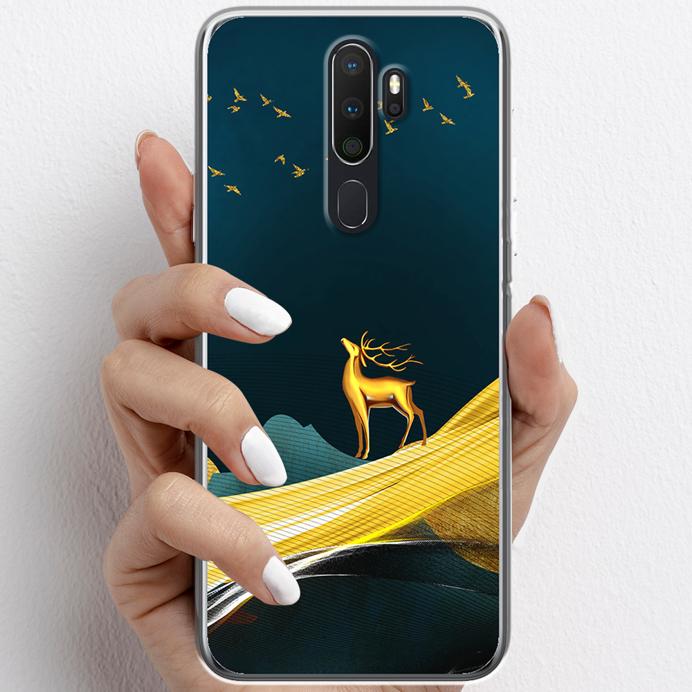 Ốp lưng cho Oppo A5 , A9  nhựa TPU mẫu Nai vàng