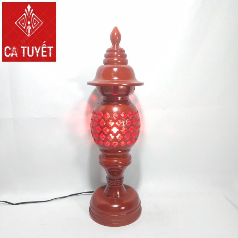 BỘ ĐÈN THỜ PHONG THỦY GỖ HƯƠNG ĐỎ CHUẨN 100%-ĐÃ KÈ BÓNG THỜ ( LOẠI CAO 41CM) ẢNH THẬT