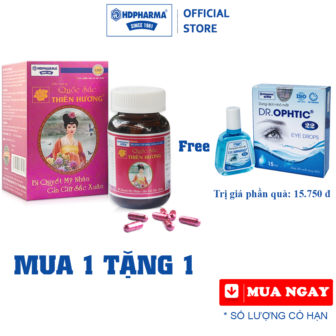 Viên Uống Quốc Sắc Thiên Hương - HDPHARMA - Tăng Cường Nội Tiết Và Sinh Lý Nữ (Lọ 60 Viên)