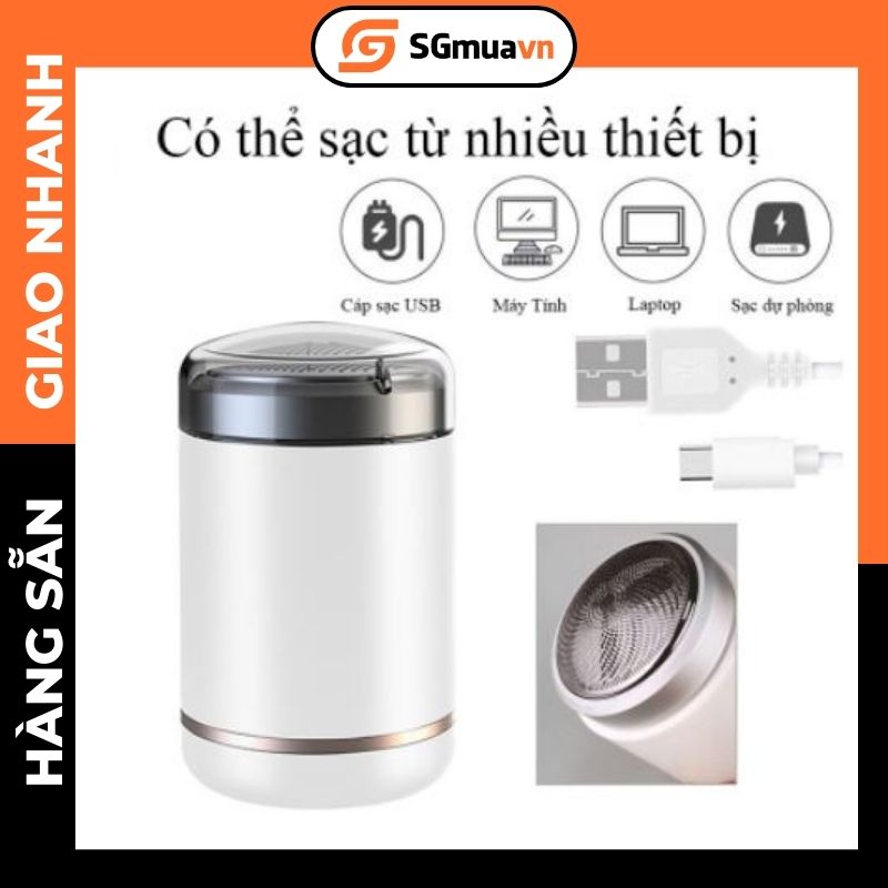 Máy cạo râu cầm tay mini, tiện lợi, mang đi du lịch, có thể sạc USB qua nhiều thiết bị