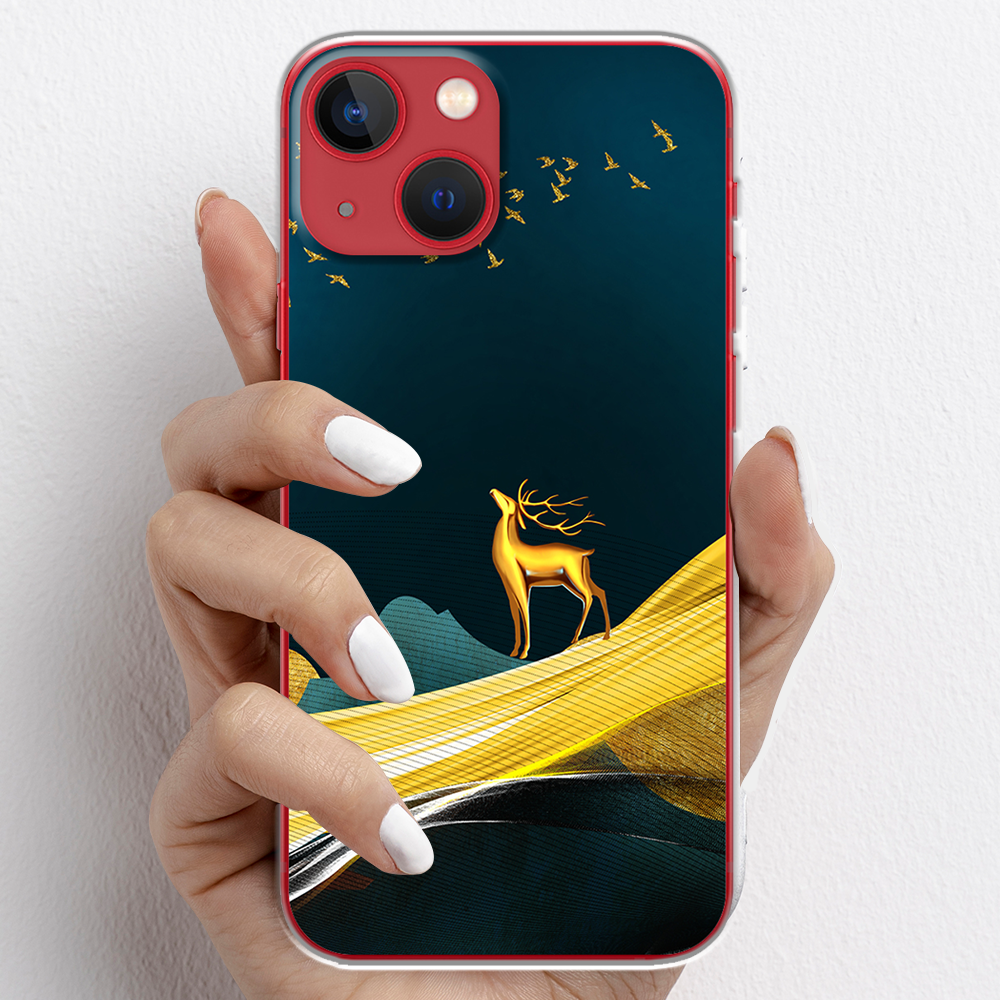 Ốp lưng cho iPhone 13, iPhone 13 Mini nhựa TPU mẫu Nai vàng
