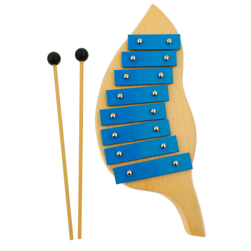 8 màu Gỗ Đàn Gõ Xylophone cho Trẻ Em Đồ Chơi Âm Nhạc cho Bé-với Hai Con-Gỗ An Toàn Mallet
