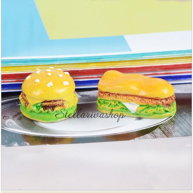 Mô hình Bánh Hamburger trang trí tiểu cảnh, làm mô hình nhà DIY quà tặng trang trí